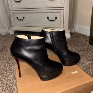 Christian Louboutin Black Heeled Ankle Boots
